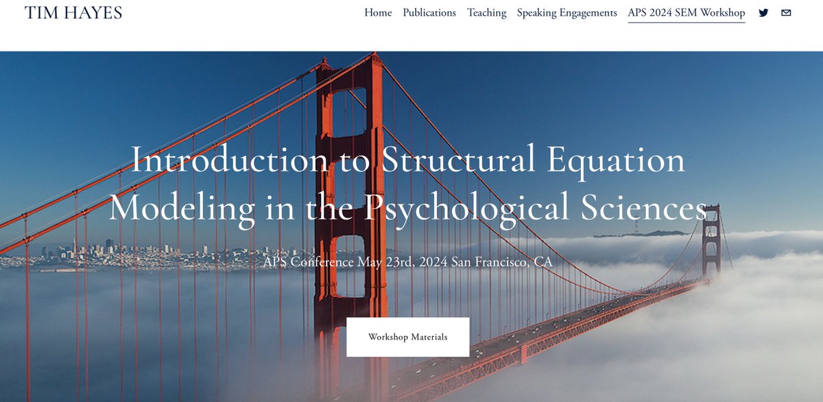 Updating the website for next week's SEM workshop at #aps2024sf . There's still time to register!