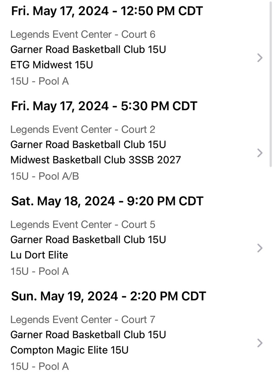 /// GRBC 2025,2026, & 2027 @3SSBCircuit schedules for this weekend’s Session III in Bryan, TX at the Legends Event Center‼️ #TheStandard