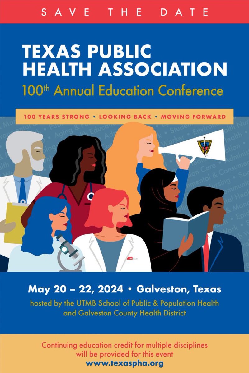 UTMB SPPH and @GCHDinfo are co-hosting the @TXPHA Annual Education Conference this coming Monday through Wednesday! We will be welcoming over 400 public health professionals from across Texas to Galveston for this meeting.
