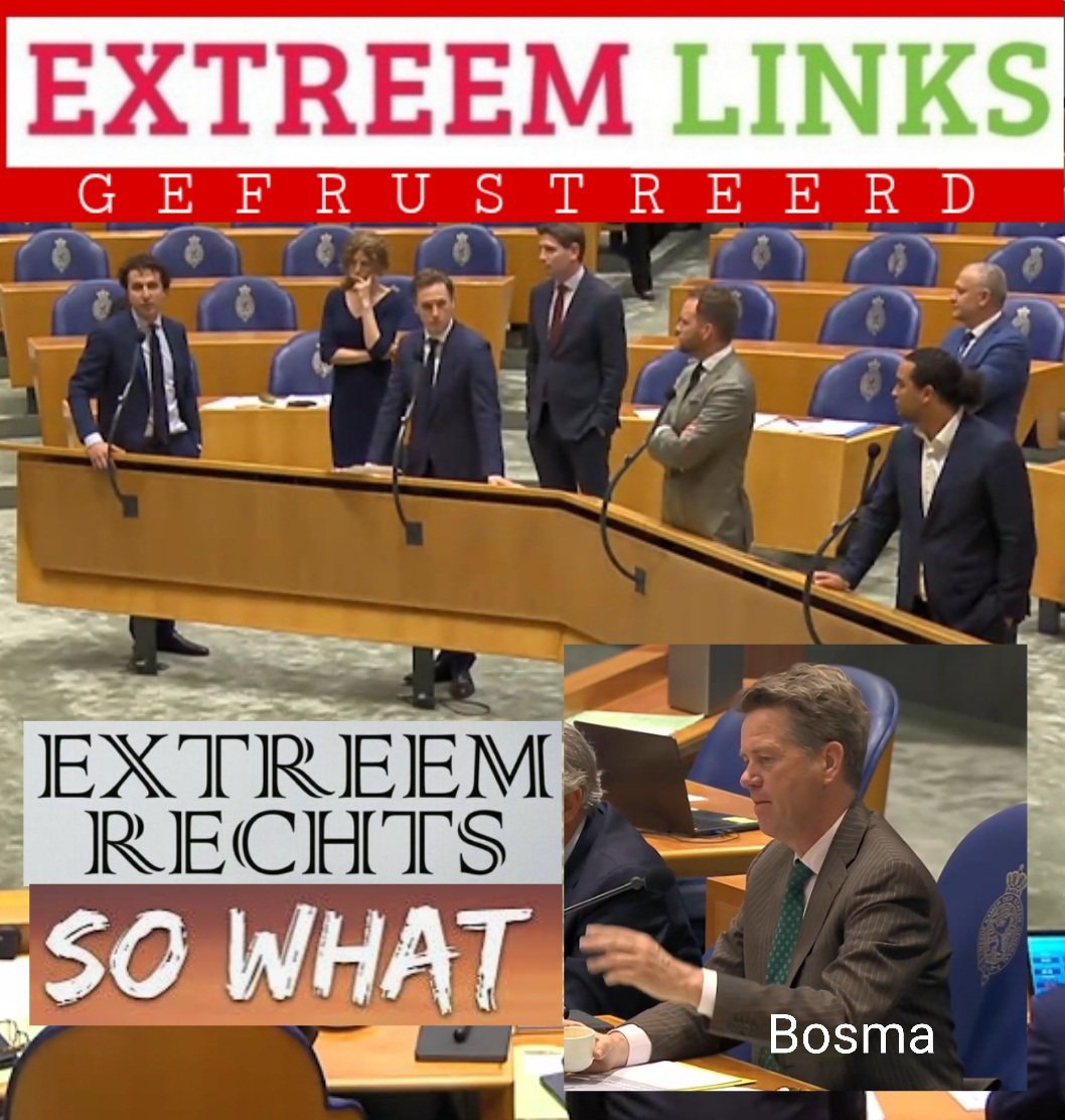 Kijk ze daar staan, de überlinkse, verknipte, politiek misvormde, exteem linkse gedrochten. BOVENAL na vandaag, nog meer enorm GEFRUSTREERD. Fantastisch! Laat ze ons maar #ExtreemRechts noemen. Ik zou me daar als #Bosma niet te druk over maken! De zon gaat weer schijnen!🌞