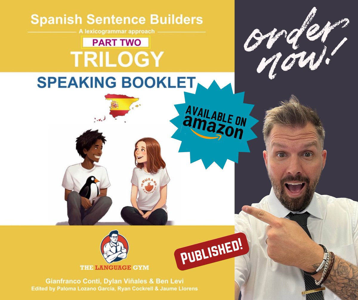 Sentence builders Part 2 Speaking booklet out now! It’s been a pleasure to work with @gianfrancocont9 & @MrVinalesMFL on this exciting project and being part of the @Language_Gym team. I hope you all enjoy the speaking activities! 🐧 🇪🇸amazon.co.uk/dp/3911386095 #mfltwitterati