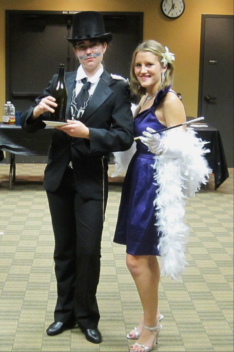 Throwback Thursday to our VERY early days of murder mystery hosting at Western Washington University. We played a father-daughter pair marrying her off for the money and title. Typical murder mystery plot 😂 Can you believe this was about 14 years ago??