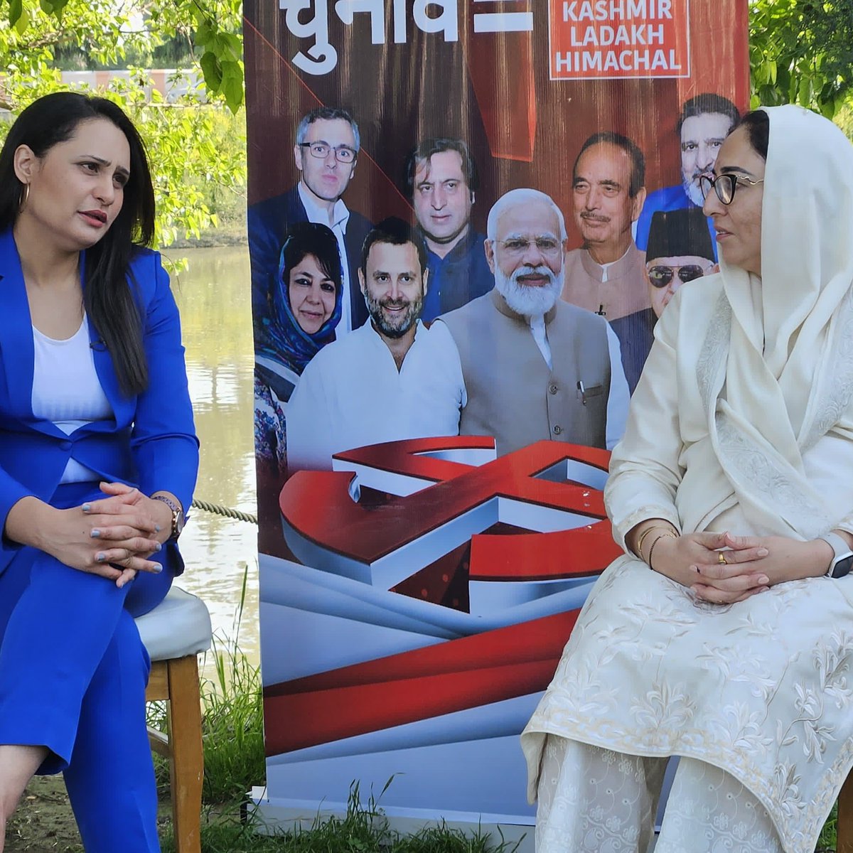 Poll Debate with #News18JKLH on the Jehlum river bank in Srinagar.....