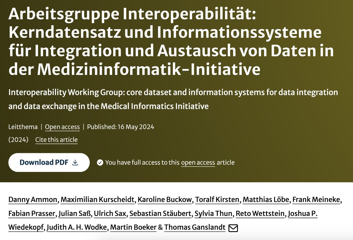 Thomas Ganslandt (@thomasganslandt) on Twitter photo Die Arbeitsgruppe Interoperabilität der Medizininformatik-Initiative <a href="/MII_Germany/">Medizininformatik-Initiative</a> stellt ihre Arbeitsweise und Ergebnisse der bisherigen Förderphasen im Sonderband des Bundesgesundheitsblatts vor: link.springer.com/article/10.100… <a href="/MIRACUM_de/">MIRACUM</a> <a href="/DIFUTUREde/">DIFUTURE</a> <a href="/SMITHKonsortium/">SMITH. Smart Medical Technology for Healthcare.</a> <a href="/HiGHmed_MI/">HiGHmed</a> Die Arbeitsgruppe Interoperabilität der Medizininformatik-Initiative <a href="/MII_Germany/">Medizininformatik-Initiative</a> stellt ihre Arbeitsweise und Ergebnisse der bisherigen Förderphasen im Sonderband des Bundesgesundheitsblatts vor: link.springer.com/article/10.100… <a href="/MIRACUM_de/">MIRACUM</a> <a href="/DIFUTUREde/">DIFUTURE</a> <a href="/SMITHKonsortium/">SMITH. Smart Medical Technology for Healthcare.</a> <a href="/HiGHmed_MI/">HiGHmed</a>