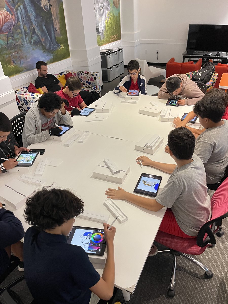 Day 3 being a big brother and teaching the kids how to make art on their new iPads. We made our own apes and I even taught a few kids how to animate frame by frame.
