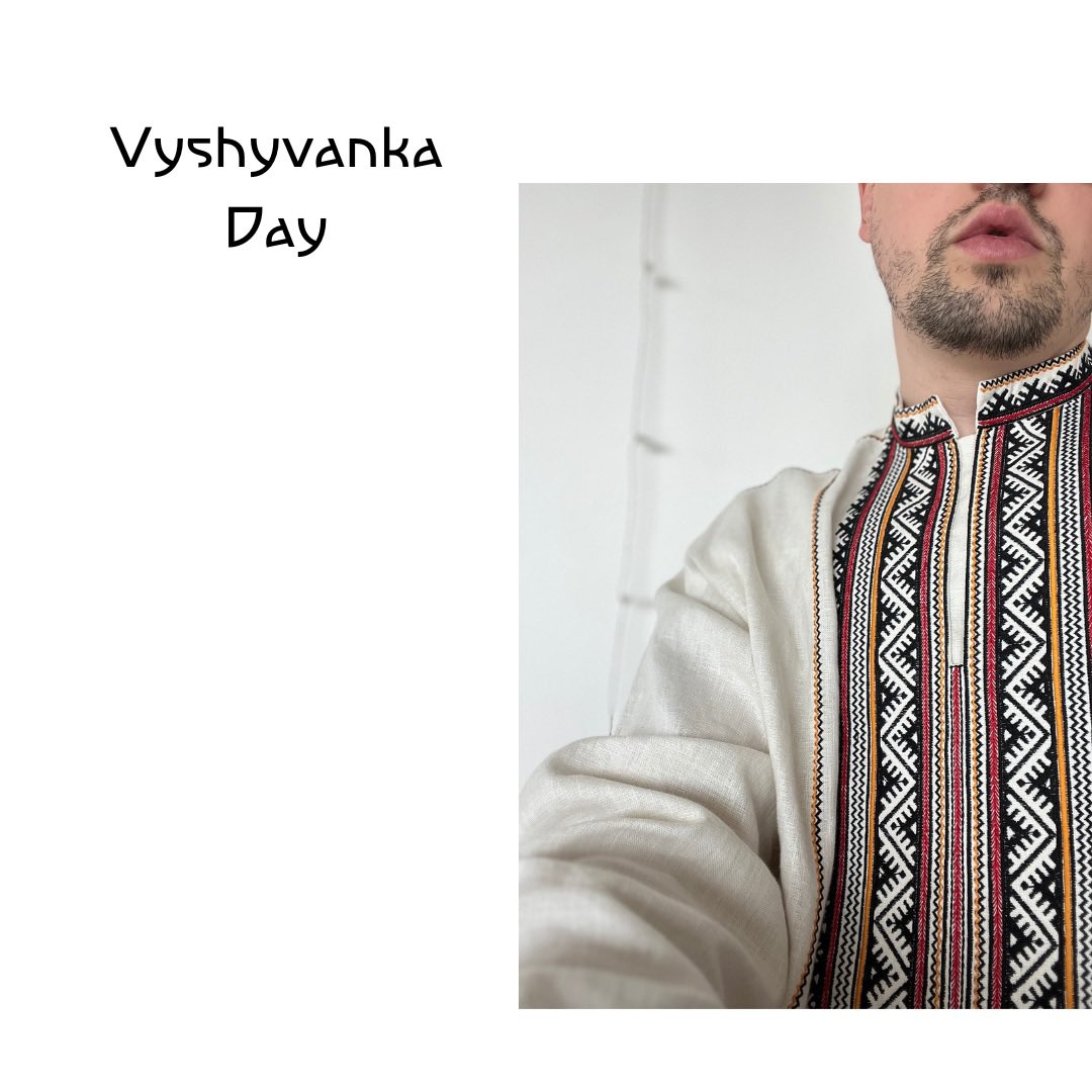 so many Ukrainians were murdered for wearing or having a vyshyvanka throughout history. moreover, russians keep executing Ukrainians for being unapologetically authentic as we celebrate another Vyshyvanka Day. it is always a privilege and honor to wear one 💛💙