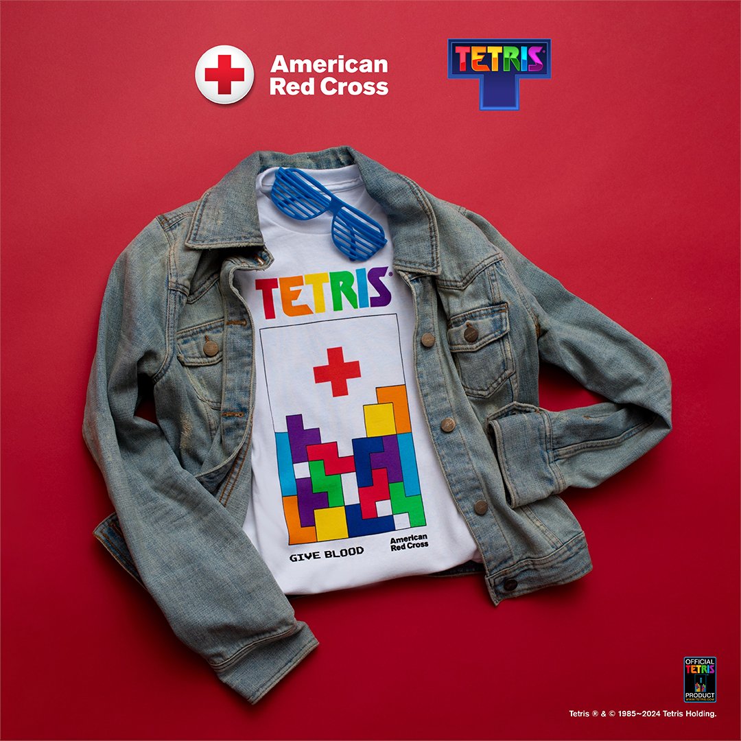 You’re the missing piece to ensuring hospital patients receive critical treatment. When you come to give blood May 20 through June 9, you’ll get this exclusive Tetris + American Red Cross T-shirt, while supplies last. Let’s build the blood supply, donation by donation! Make an