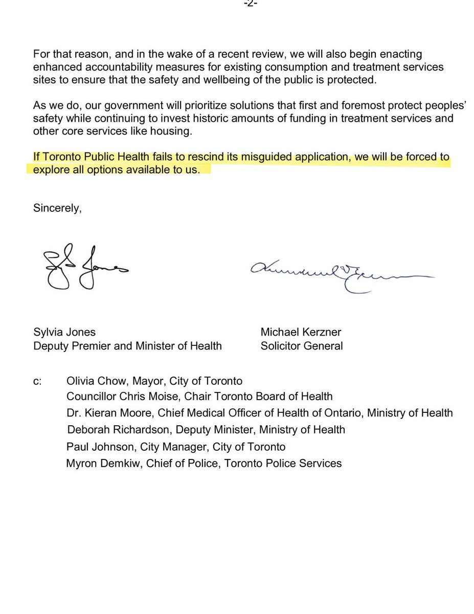 'Ontario is 100% opposed to your proposal. Under no circumstances will our government ever support your request...'

That's a legendary letter from the Ministry of Health to the City of Toronto!

Decriminalizing drugs is dangerous and doesn't work.

#Onpoli #Toronto