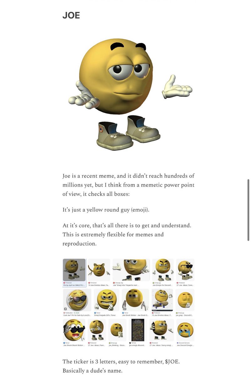 branchyszn's tweet image. 64.2% of 15 to 40 year olds recognize or have seen Pepe.

72.5% recognize or have seen Doge.

85.6% recognize or have seen Joe.

Think about it.

@joecoin_ $joe