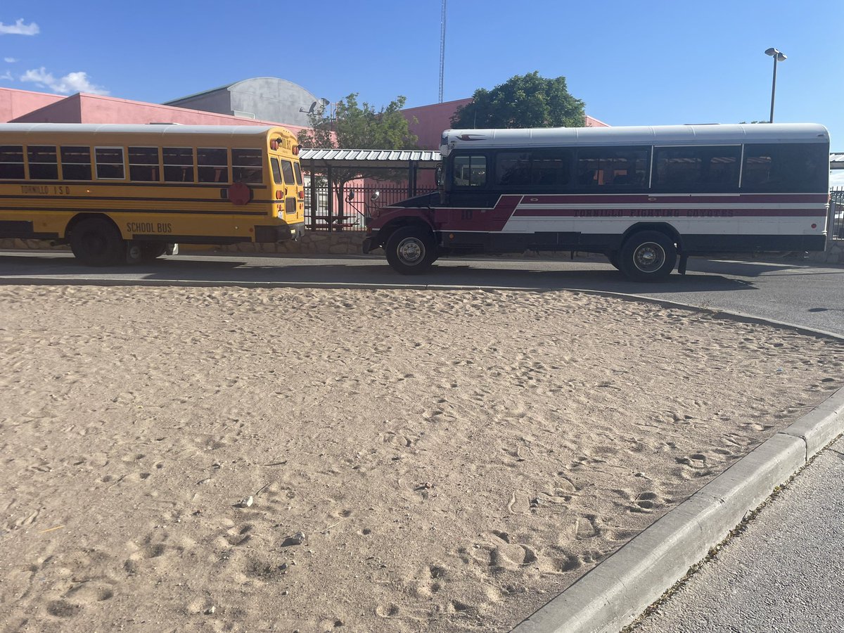 🐾Mrs. Soto making sure the “fleet of buses” are ready to go on several field trips today…We call her “Mama Soto” because she always “takes care of it” & of us also. Thank you Mrs. Soto!❤️#TISDProud