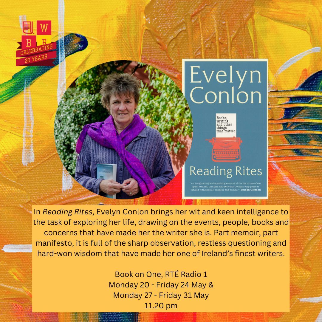 Cork World Book Fest (@worldbookfest) on Twitter photo Make sure to listen to the Book on One next week - Evelyn Conlon will be reading her latest book, Reading Rites: Books, writing and other things that matter. Make sure to listen to the Book on One next week - Evelyn Conlon will be reading her latest book, Reading Rites: Books, writing and other things that matter.