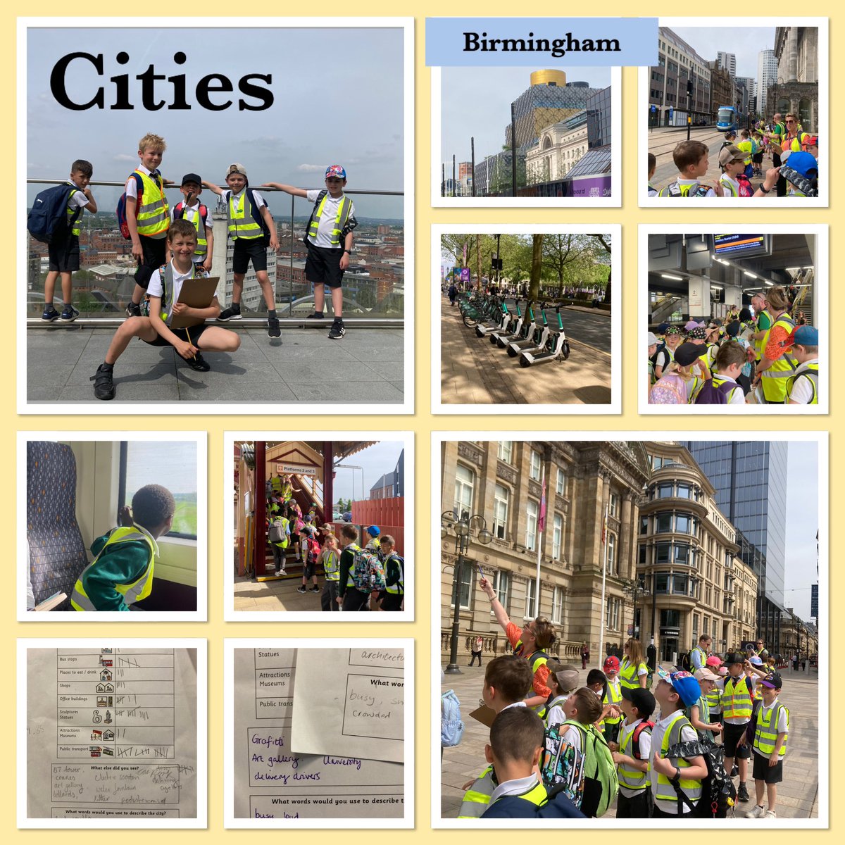 Geckosclass's tweet image. Last week’s trip to Birmingham made even better by the beautiful weather! They were able to spot so many features and enjoyed the experience of a big city library too! @WillowsCE