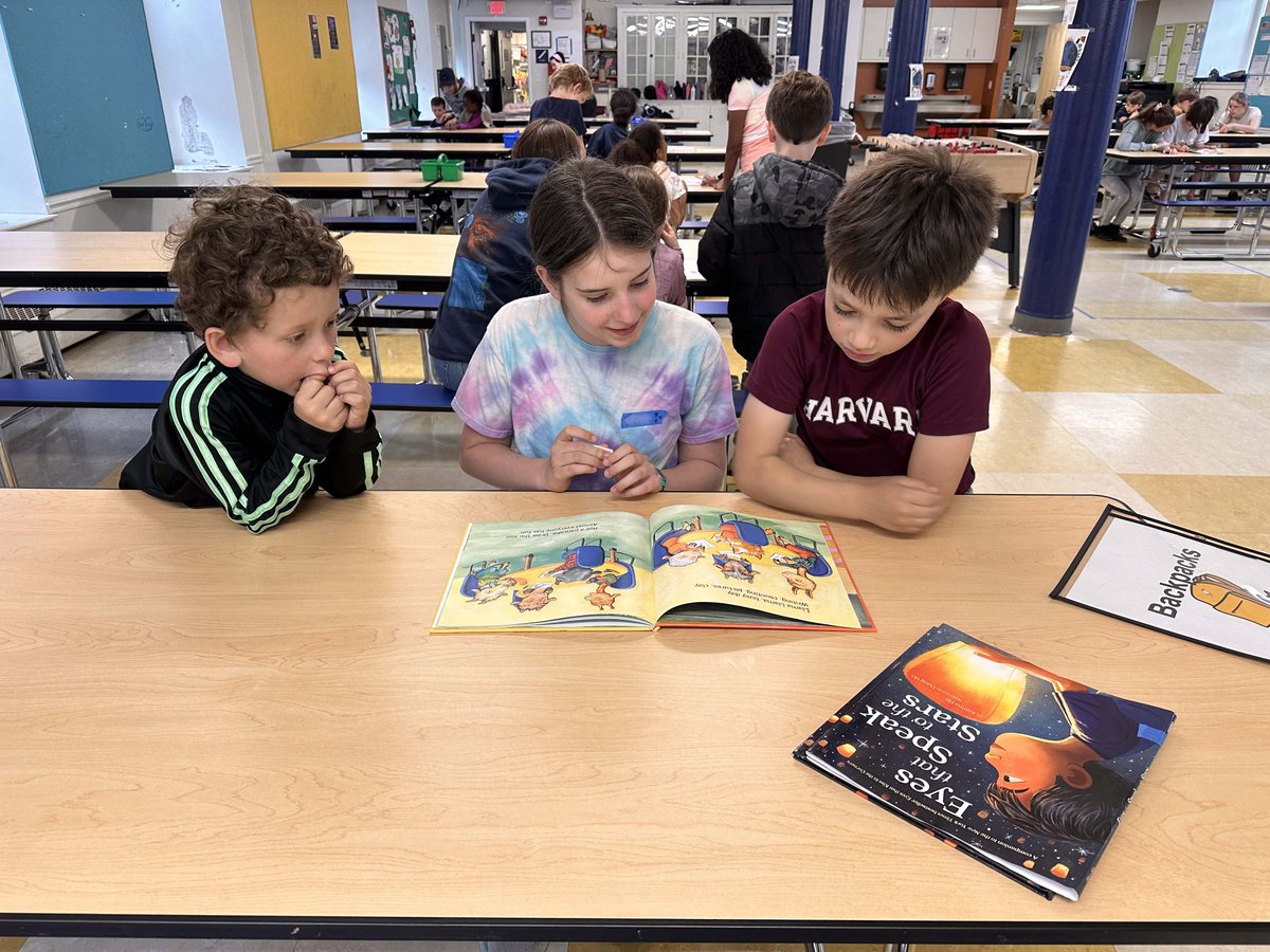 Yesterday, during their Student Exploration Program (SEP) class, our Middle School Kids UnSelfie students hosted a Reading Circles event with the 1st graders. The goal of the project was to foster empathy, understanding, & friendships across different grade levels. #ISBOS #books