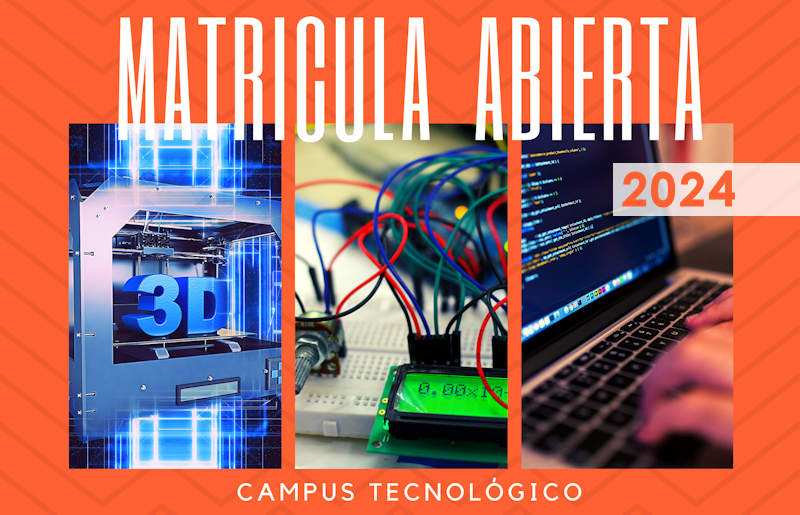 ¡Abierto el plazo de matrícula cursos 2024!

Te ayudamos a prepararte para el futuro: Electrónica Digital, Impresión 3D, Comunicaciones, Internet de las Cosas, Programación Python, Robótica...

Cursos tutorizados y en línea en el Campus Tecnológico campustecnologico.es