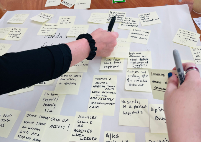 SPFT_NHS's tweet photo. Our organisational strategy event in Worthing is in full swing! Great discussions, ideas and input from staff, partners and service users on what our future strategy should look like. #SPFTOurFutureFocus✍️ https://t.co/I0tmFSYqHN