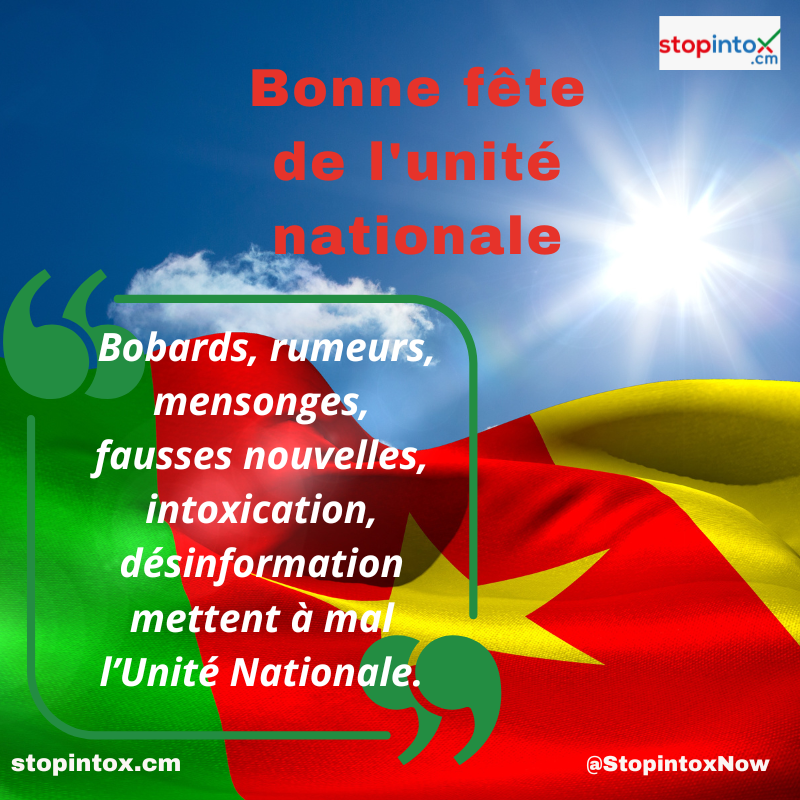 StopintoxCMR's tweet photo. Joyeux #20mai à tous nos abonné.e.s 🇨🇲
#StopintoxNow #Cameroun
https://t.co/zBVrdloYsx https://t.co/ChguZoaV5Q