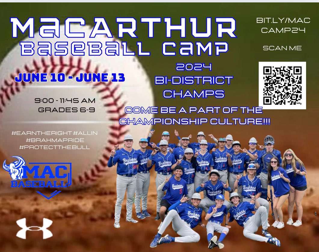 Make sure to sign up early for Mac Baseball Summer Camp!!! #EarnTheRight