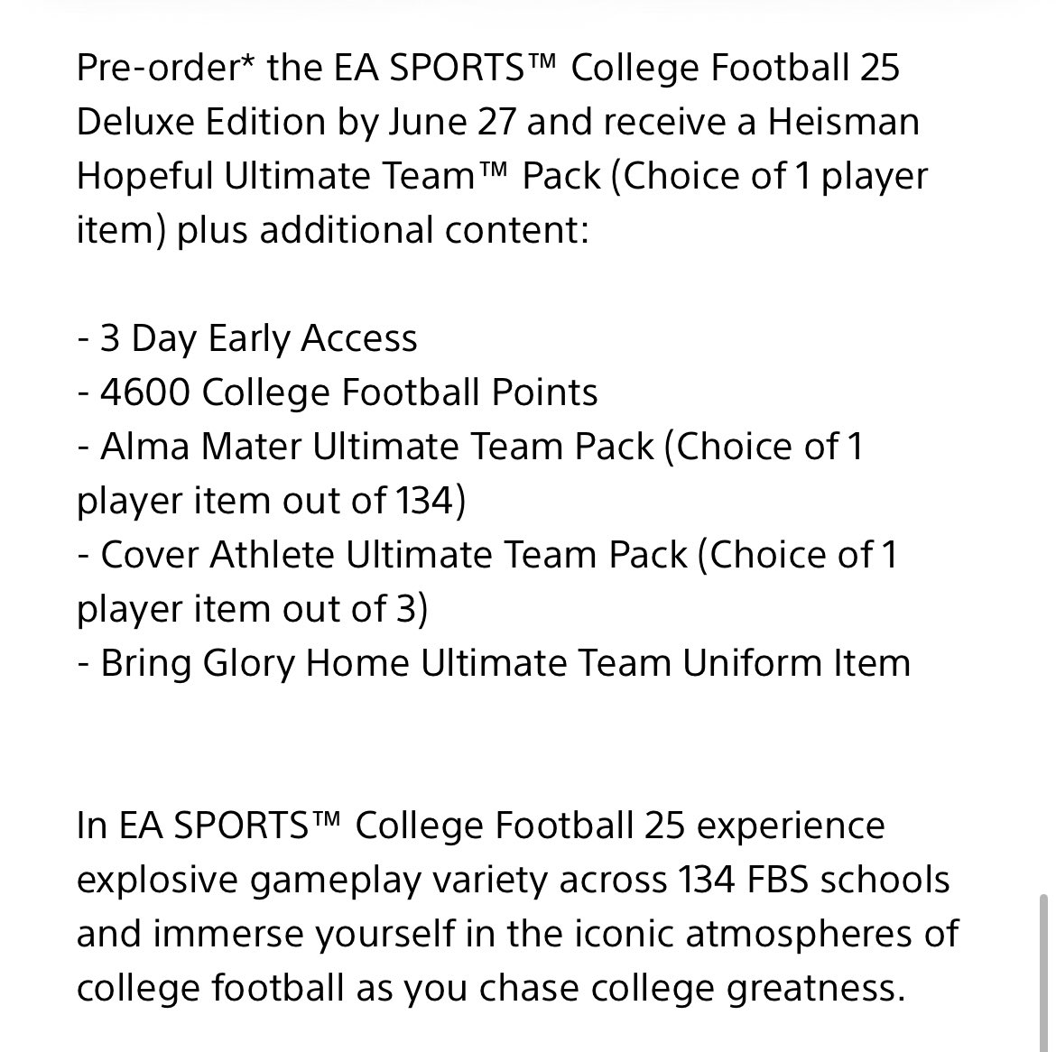 NCAA 25 just hit the game store and the entire description is about Ultimate Team

I hate it here