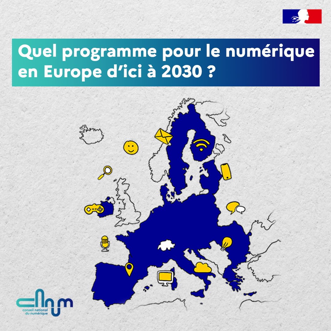 👀Quel programme pour le #numérique en #Europe d'ici à 2030 ? Dans le cadre des #européennes2024, on en parle dans #Cénum cette semaine. Abonnez-vous pour la recevoir dans vos boîtes mail demain à 10h📨cnnumerique.fr/#footer-newsle…