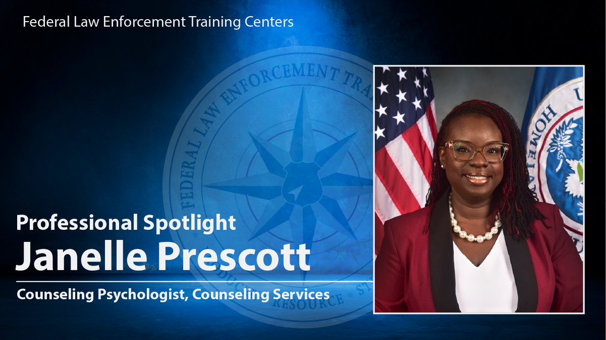 #ProfessionalSpotlight. Janelle Prescott's story and work are a testament to the power of compassion, expertise, and unyielding dedication to the well-being of those who serve to protect, and #FLETC’s support staff. To read the article ➡️ fletc.gov/professional-s… #LawEnforcement