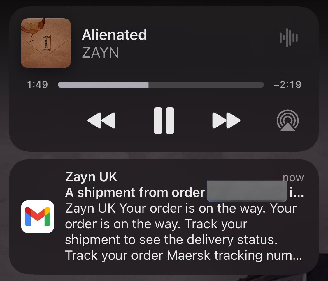 getting a shipment notif of my signed CD as i was listening to alienated.. slay IM SO EXCITEDDD