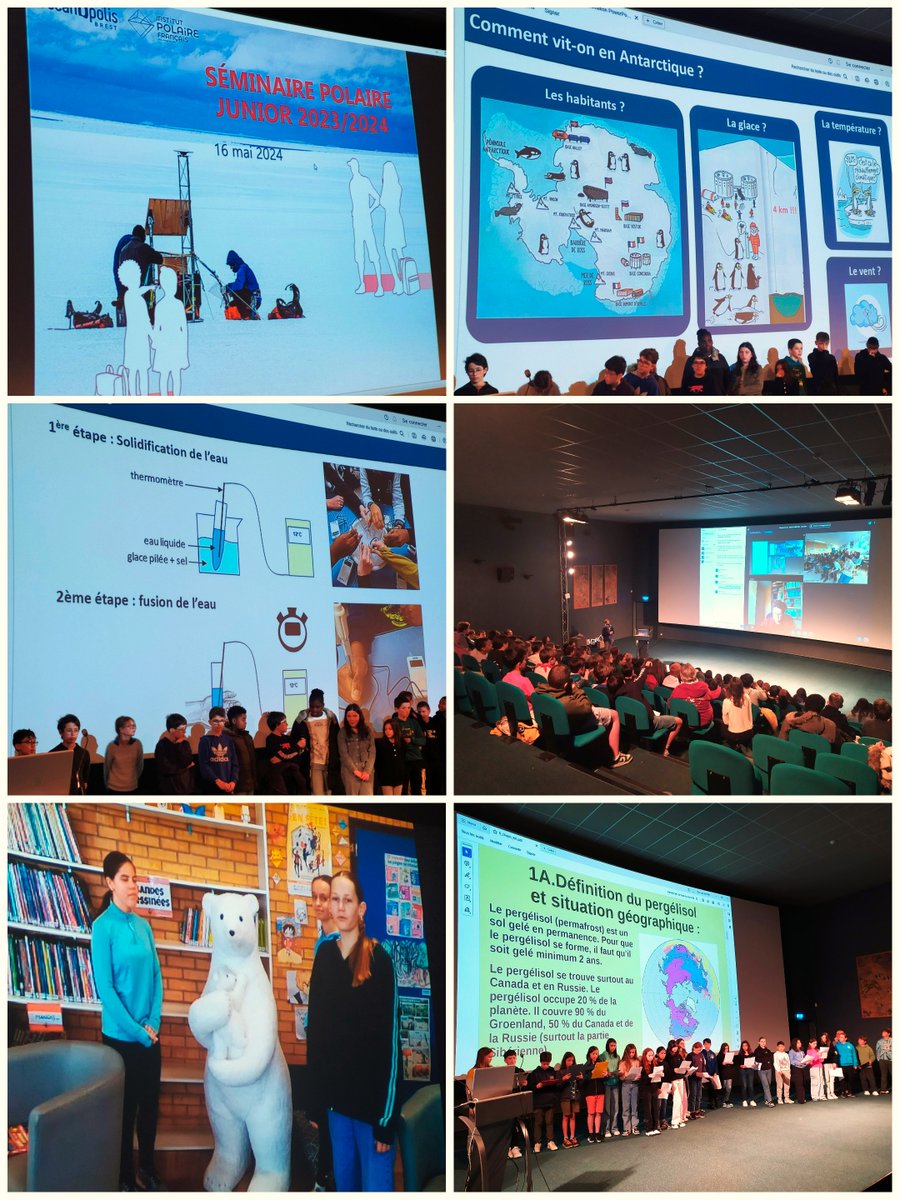 🔹L'@_IPEV  &amp; <a href="/Oceanopolis_/">Océanopolis Brest</a> s’associent pour une nouvelle édition du séminaire polaire junior
🔹6 classes ont présenté leurs recherches : projet sur un sujet relatif aux pôles, problématisation, échanges avec un.e chercheur.e , démarche scientifique pour confronter les hypothèses
