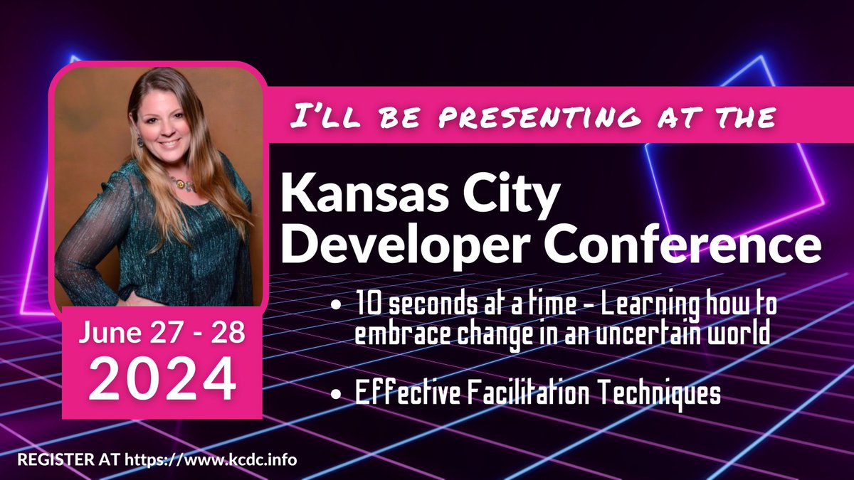 sharoneweaver's tweet image. Come see me when I'm in KC! I'll be at @kc_dc in June speaking on two topics: how to deal with change and effective facilitation techniques. Early Bird Ticket sales end on Sunday, 5/26!! Info and registration at kcdc.info/?utm_campaign=….

#KCDC2024 #KCEvent #KansasCity #Conference