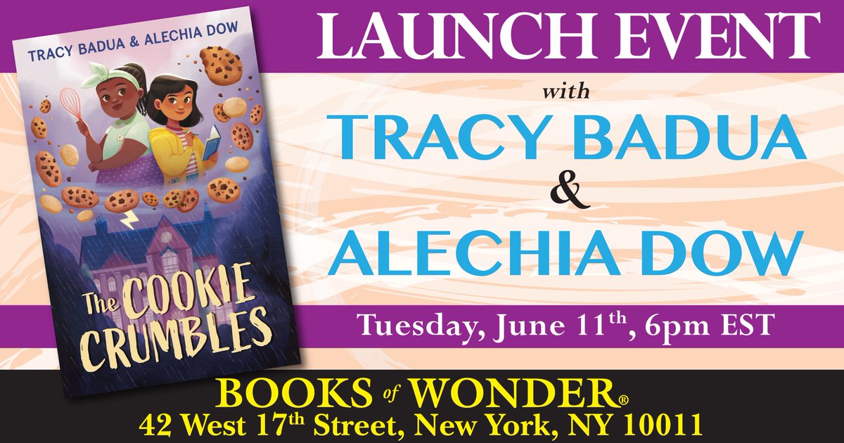 NYC friends!! Tracy (@tracybwrites) and I are having our The Cookie Crumbles launch at *the* Books of Wonder (@BooksofWonder) eeeeee!!! Please, super please join us on June 11th, at 6pm! booksofwonder.com/blogs/upcoming…