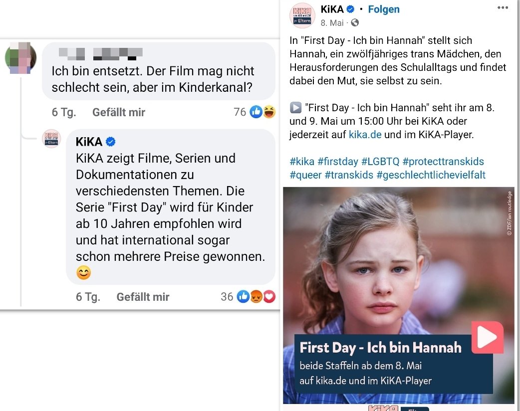 Der Kinderkanal #Kika empfiehlt die Serie 'Ich bin Hannah' über ein 12-jähriges Transmädchen Kindern ab 10 Jahren. #ReformOerr #OerrBlog