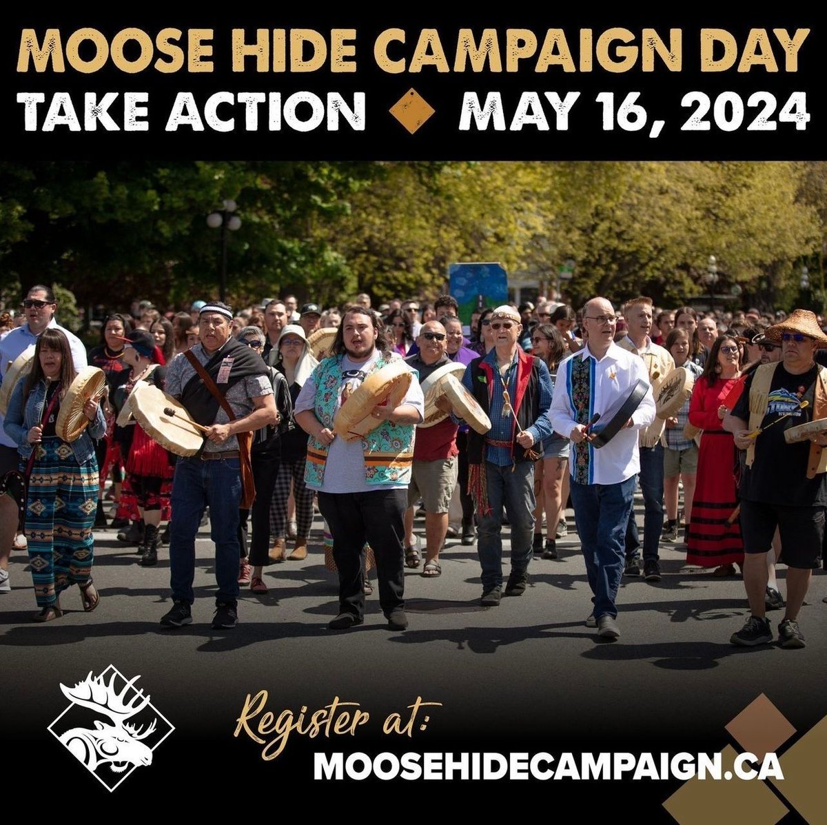 Join the Moose Hide Campaign’s National Day of Action on May 16th for a day of ceremony where all Canadians are being asked to take a stand against violence towards women, children, and everyone along the gender continuum. #MMIWG2S+ #MooseHideCampaignDay