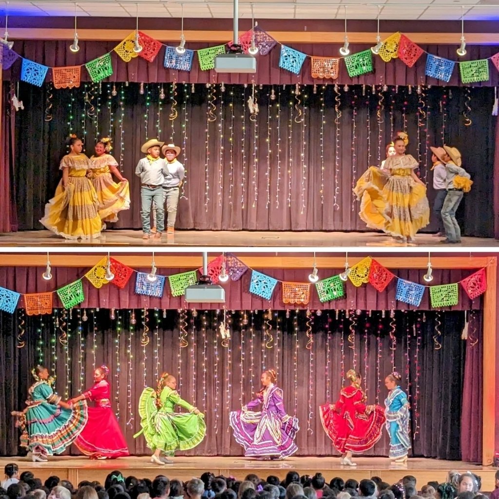 KermitElem's tweet photo. The Ballet Folklorico performance was incredibly festive! A special thanks to Mrs. Ocampo, students and staff for such a spectacular show. https://t.co/zNLZzSCUVl
