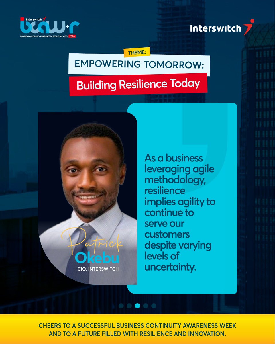 #DidYouKnow that the 13th through the 17th of May this year commemorates Business Continuity Awareness globally, and that for the first time in the history of the celebrations, the campaign now incorporates a focus on #Resilience, alongside #BusinessContinuity.