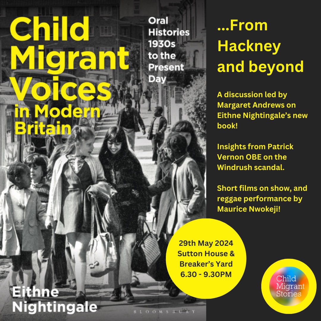 An evening of readings, discussion on Windrush scandal and safe routes, music and film. More info and free booking on childmigrantstories/events

#WindrushScandal #saferoutes #childmigrants #hackney #refugees