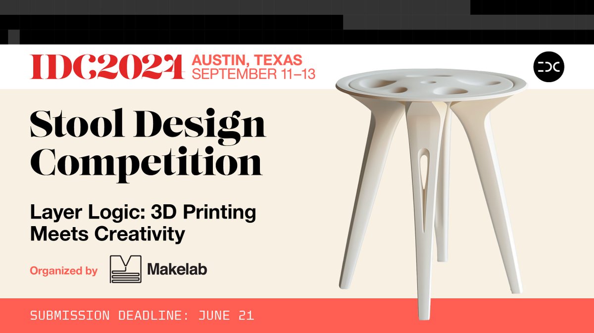 IDSA (@idsa) on Twitter photo 📢 CALL FOR SUBMISSIONS! Join us in the ultimate design challenge hosted by @Makelab_3d: "Layer Logic: 3D Printing meets Creativity." Exclusively for 2024 <a href="/IntlDesignConf/">International Design Conference</a> attendees! Learn more and enter by June 21: makelab.com/layer-logic-de… 📢 CALL FOR SUBMISSIONS! Join us in the ultimate design challenge hosted by @Makelab_3d: "Layer Logic: 3D Printing meets Creativity." Exclusively for 2024 <a href="/IntlDesignConf/">International Design Conference</a> attendees! Learn more and enter by June 21: makelab.com/layer-logic-de…