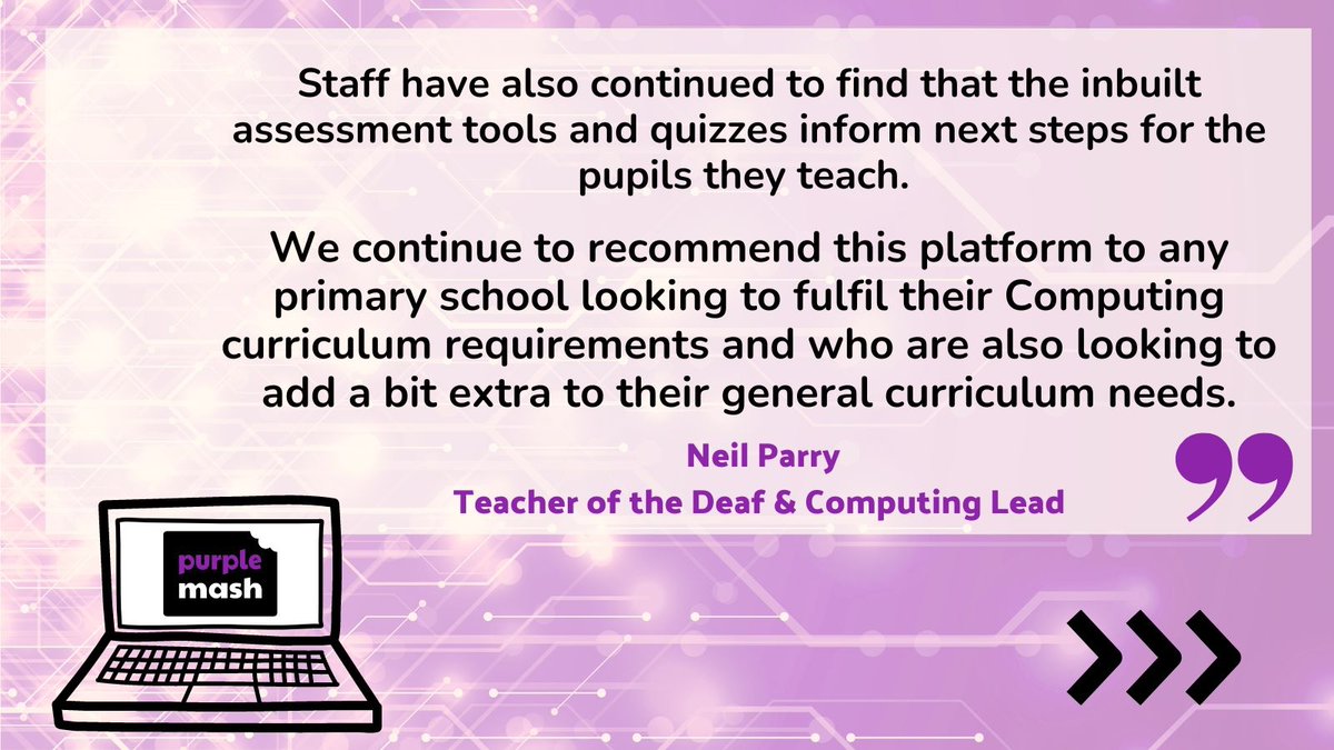 2SimpleSoftware's tweet image. We're so happy that Purple Mash has transformed Roding Primary's computing 😍
Visit here for your free trial: zurl.co/NJGZ
#Computing #ComputingLead #TeachComputing