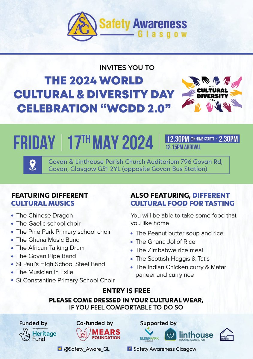 Safety_Aware_GL's tweet photo. We remain very thankful to d entire @SunnyGRadio & Simone for their continued media support to #wcdd.We are buzzing 🙌 with excitement, hope 2 see u tomorrow. Thanks to @HeritageFundSCO @MearsFoundation @LinthouseHA @MovingGovanFwd & @ElderparkHA for making this possible https://t.co/sWjZO28Vqr