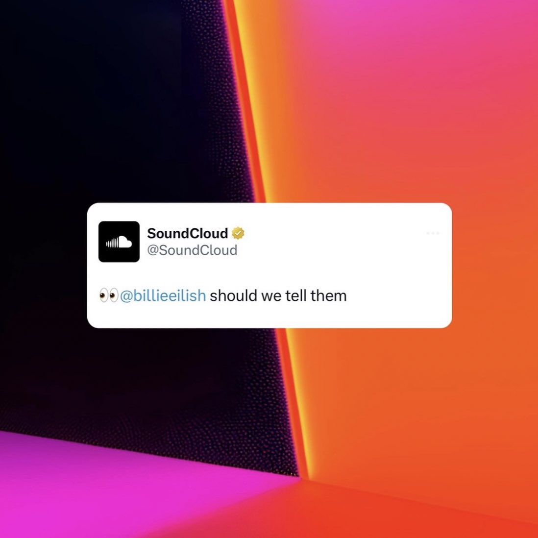 SoundCloud teases something related to 'HIT ME HARD AND SOFT'.