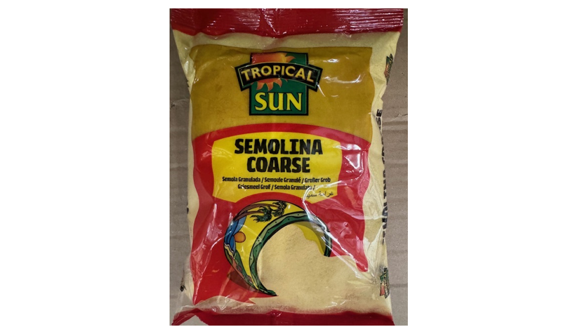 #AllergenAlert Undeclared wheat in some batches of Tropical Sun Semolina Coarse. ow.ly/1oso50RIALG