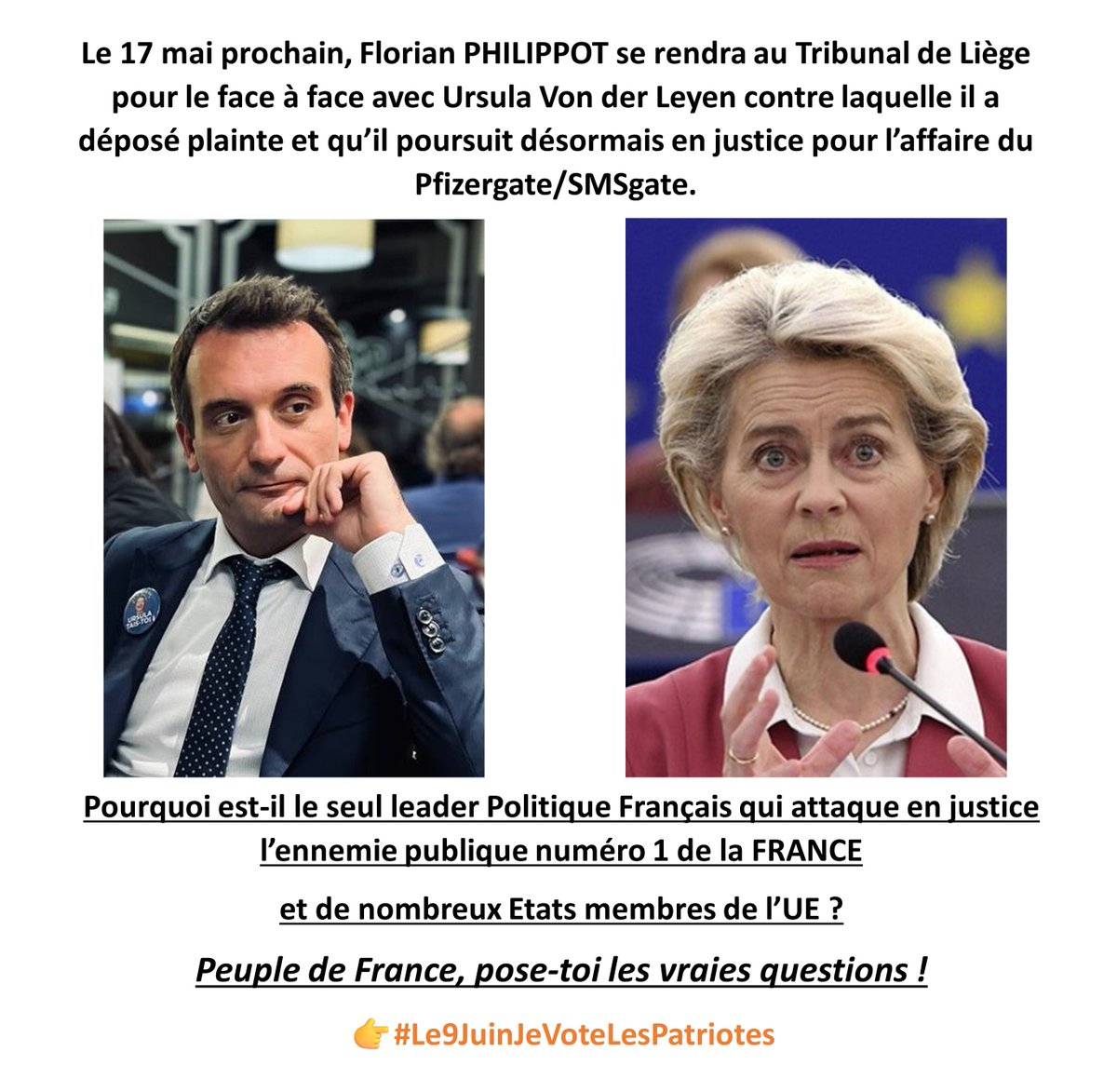 Demain Florian Philippot fera face à l'ennemie publique numéro 1 de la France.
C'est le seul homme Politique qui en ait le courage !
Le seul qui fasse passer le bien commun des Français avant lui-même !
D'après vous, pourquoi ?
👉#Le9JuinJeVoteLesPatriotes🇫🇷
👉#LEuropeÇaSuffit🇫🇷