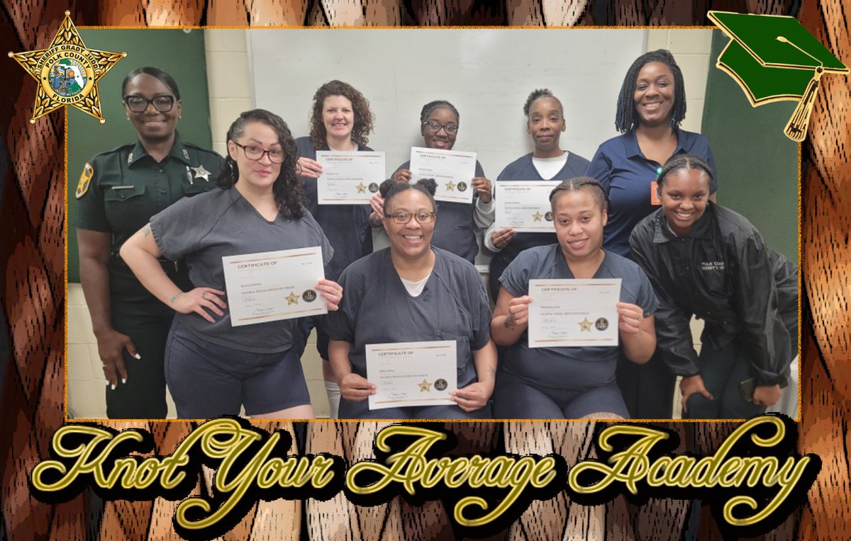 We congratulate these six ladies who are currently at the Polk County Jail. On May 15th, they graduated from Alisha Hinton's (pictured in back row, far right) Knot Your Average Academy class. Hinton (owner of Lisha Lou Salon in Lakeland), not only teaches inmates how to braid