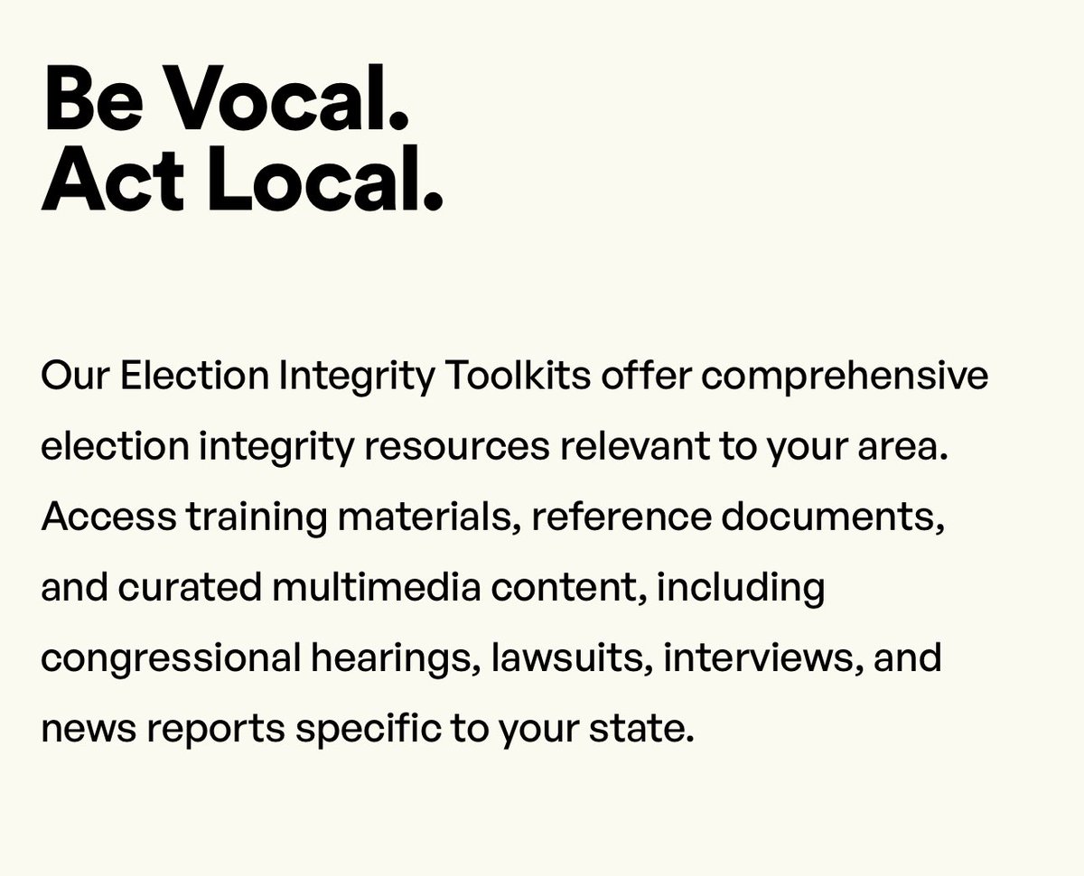 Have you been thinking about getting involved in your local elections, becoming an observer, or starting your own grassroots team? Check out our website linked below for all kinds of helpful information, toolkits, training materials, & more! truethevote.org/toolkits