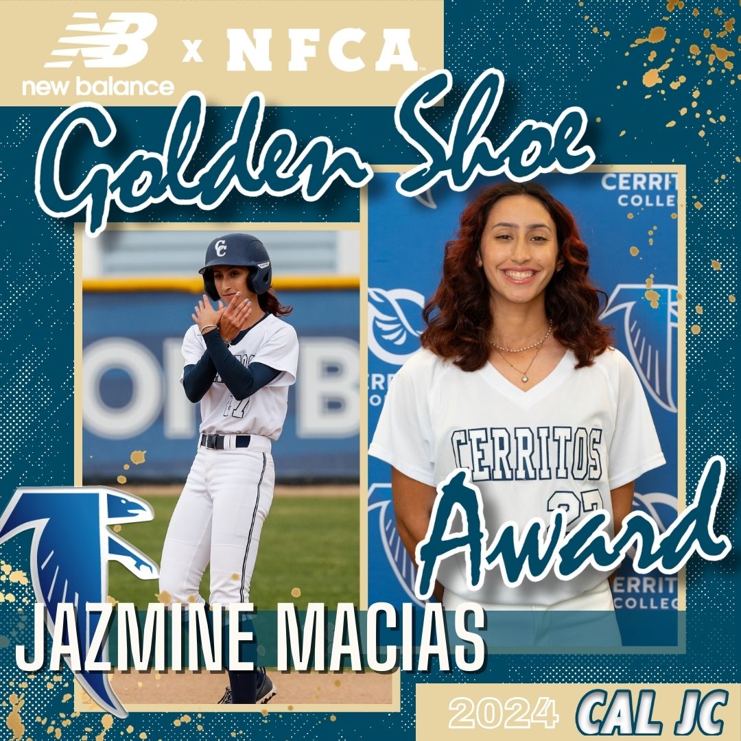 🚨 AWARDS ALERT: Congratulations to the 2024 @newbalance / NFCA Cal JC Golden Shoe Award recipient, @CerritosFalcons' Jazmine Macias! 🥎

🔗 nfca.org/divnews/caljc/…