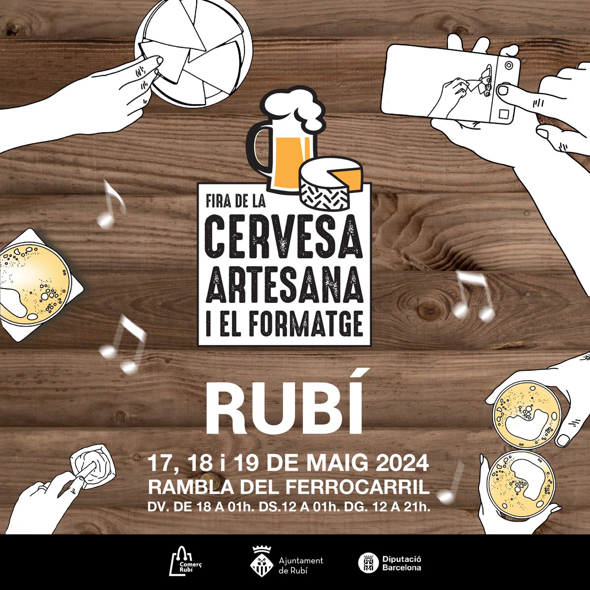 🍻 Torna la Fira de la Cervesa Artesana i el Formatge! 17, 18 i 19 de maig, a la rambla del Ferrocarril 🧀 La fira suma tres tastos guiats i manté la complicitat amb el teixit comercial i la música en directe ➡️ Mira la programació a rubi.cat/firacervesa #rubicity