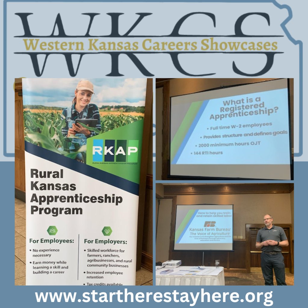 Leaders from our Western Kansas Career Showcase initiative attended the Kansas Farm Bureau's 'Rural Kansas Apprenticeship Program' luncheon to learn more about how we can support each student to #startherestayhere! We can't wait to grow this work. Visit startherestayhere.org