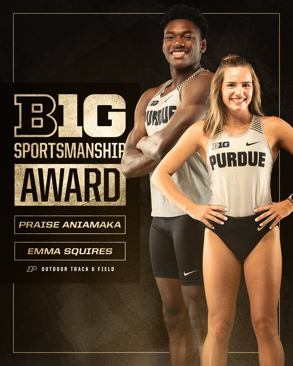 Congratulations to our Big Ten Sportsmanship Award honorees, Praise Aniamaka and Emma Squires! 👏

Two great representatives of our program and University on and off the track.

#BoilerUp 🚂