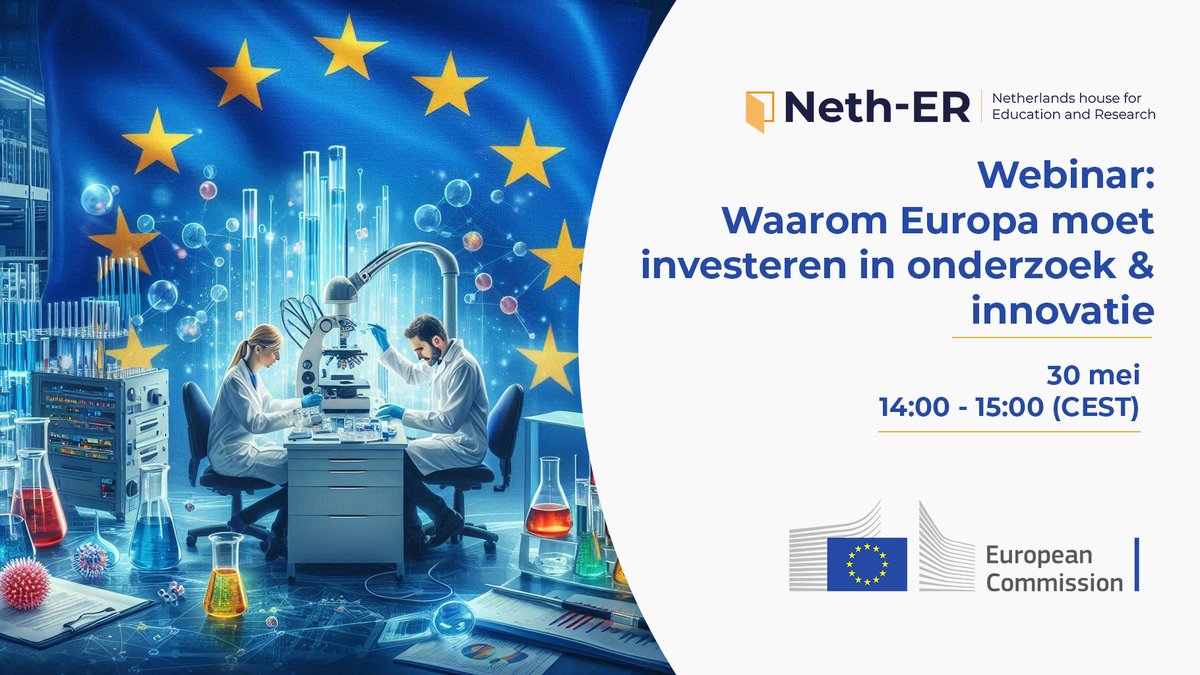 Waarom moet Europa investeren in onderzoek &amp; Innovatie?💡Neem deel aan onze webinar over het belang van investeren in onderzoek en innovatie voor Europa, en de mogelijkheden om deze investeringen te versterken.

Lees hieronder meer en schrijf u nu in⬇️
bit.ly/4alhJcl