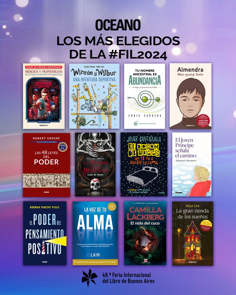 #MásElegidos   

Estos fueron los libros más elegidos de la #FIL2024 
¿Vos también te llevaste uno de ellos?