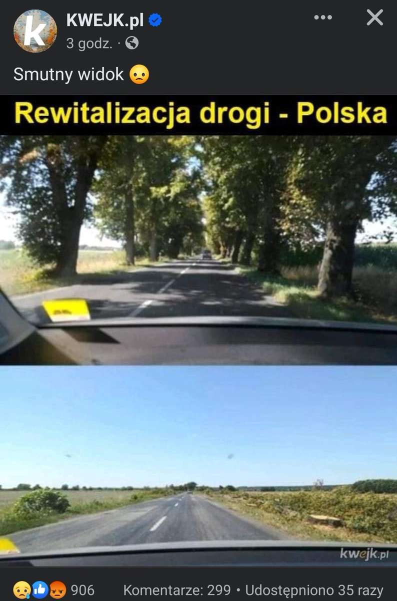 Nie wiem czemu ludzie płaczą, jak przez to droga jest dużo bezpieczniejsza xd