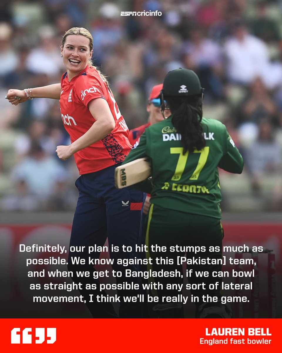 Lauren Bell vows to attack the stumps as England eye glory at the #T20WorldCup in Bangladesh later this year 🎯 👉 es.pn/3wDQFqW