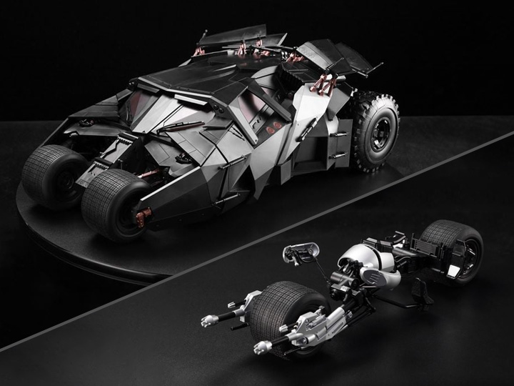The Dark Knight Tumbler and Bat-Pod Deluxe 1/12 Scale Model Kit available for pre-order! bit.ly/3K0KFvH #batman #batmantumbler #batpod #darknight #bigbadtoystore #bbts